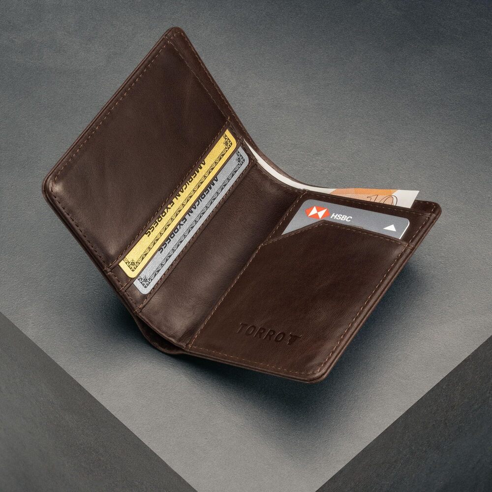 6857 Top Grain Leather Wallet | RFID Blocking | Ultra Slim Bifold USA - Picture 2 of 5